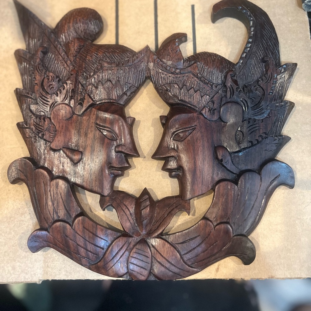 Intricately Carved Wooden Wall Decor